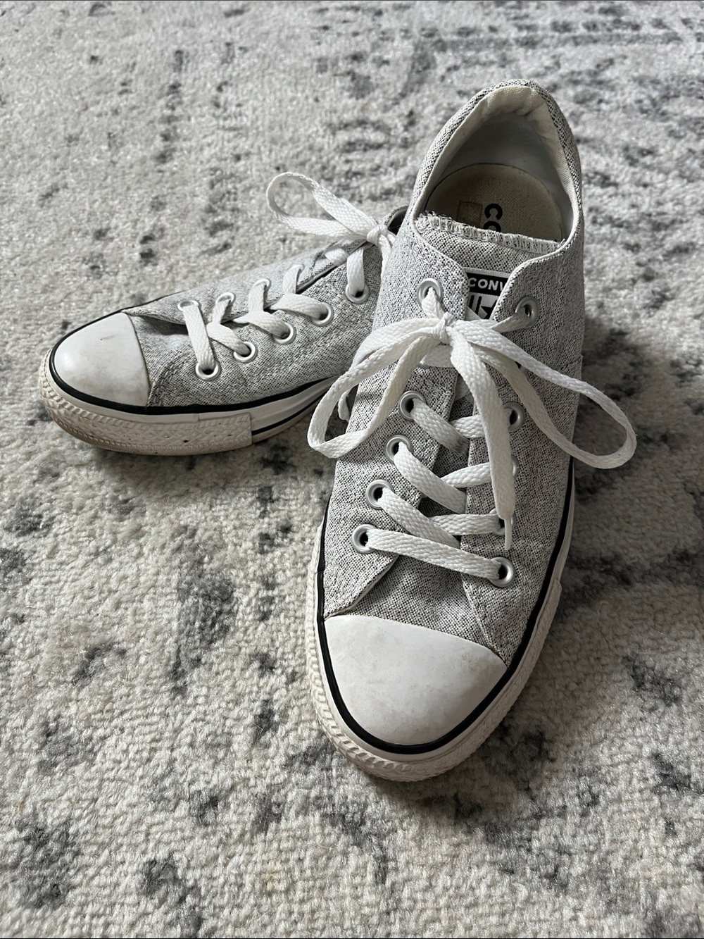 Converse Grey Canvas Lace-Up Sneakers